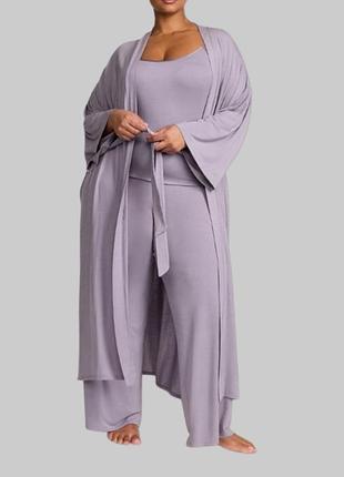 Комплект жіноча піжама 3в1 модал піжамка виктория сикрет оригінал victoria's secret