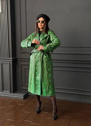Плащ із пітону зелений 2