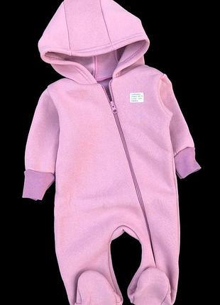 Комбинезон (ромпер) с капюшоном "джерси", трехнить с начесом тм "all"