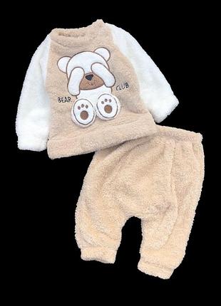 Костюм 2в1: світшот, штани "bear club", махра тм "murat baby" (68 см)