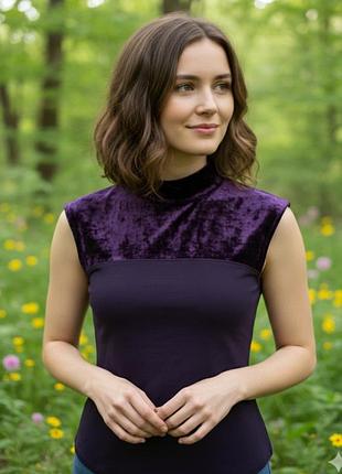 Красивая кофта майка бархатная женская без рукавов karen millen s