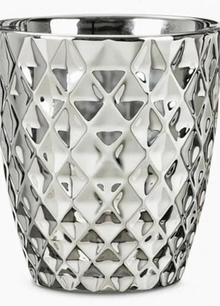 Кашпо для квітів mirror silver кераміка 14 дзеркальний з фактурою