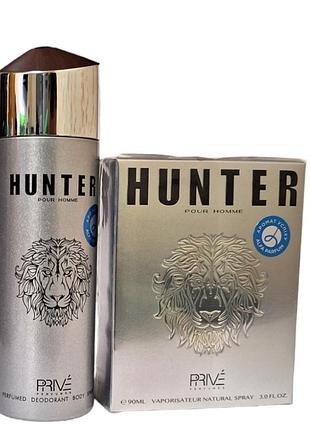 Набір для чоловіків prive hunter (туалетна вода 90 мл + дезодорант 200 мл)