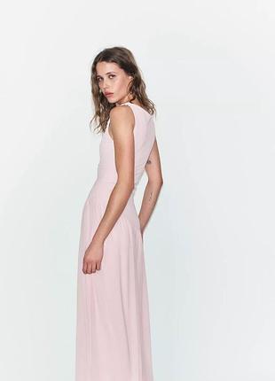 Длинное комбинированное платье из тюля