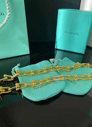 Tiffany тіффані ланцюг підвіска велика позолота/упакована в мішечок tiffany