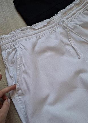 Білі льняні брюки 4