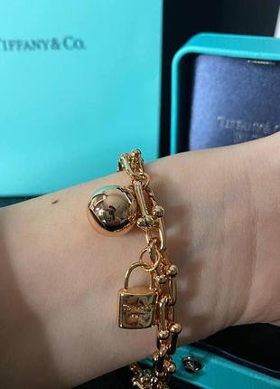Тиффани браслет цепь позолота с шариком / упакован в мешочек tiffany