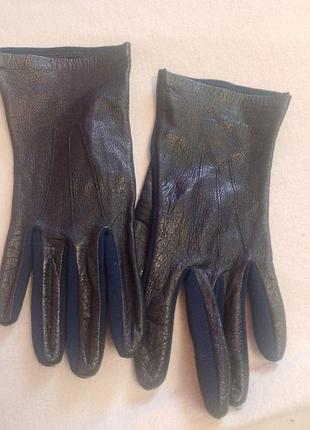 Перчатки кожаные нейлон винтаж