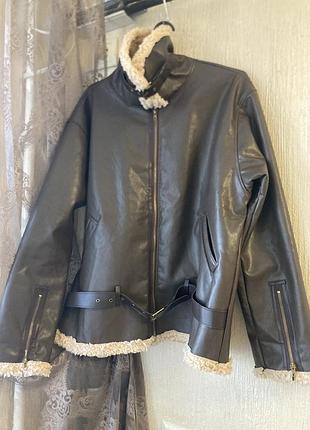 Стильна, нова куртка дублянка косуха на хутрі