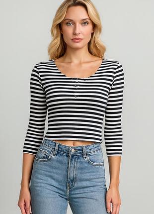 Смугаста футболка,топ, тільняшка бавовна yigga
