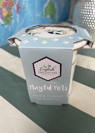 Набір чашка з підставкою з серії "грайливі домашні тварини" з котами