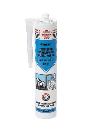 Герметик силиконовый санитарный белый 280мл (310г) оаэ asmaco (2732221)