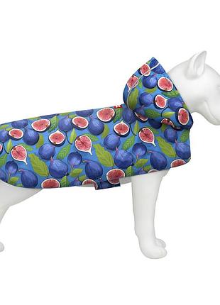 Дождевик-накидка с капюшоном для собак waudog clothes, рисунок "инжир", а 23-26 см, b 30-36 см, с 15-20 см