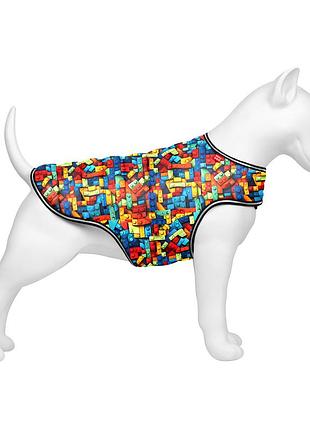 Курточка-накидка для собак waudog clothes, малюнок "блоки", xl, а 47 см, b 68-80 см, с 42-52 см