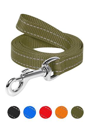 Повідець dog extreme з нейлону (ширина 20мм, довжина 150см) хакі