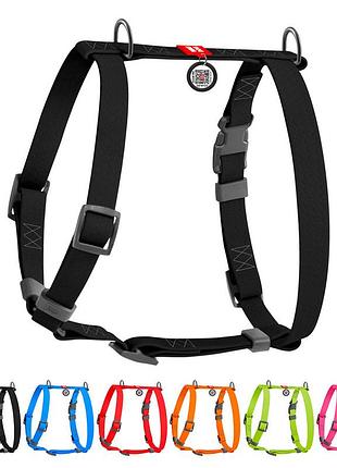 Шлея для собак водостійка анатомічна н-подібна waudog waterproof з qr-паспортом, пластикова пряжка-фастекс, s, ш 15 мм, а 28-42