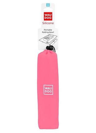 Миска складана waudog silicone,385х230х50 мм рожевий