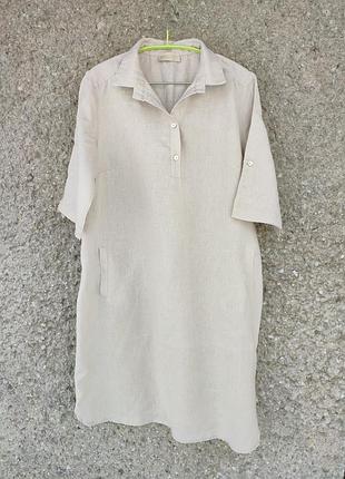 Платье рубашка 100% лён