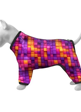 Ветровка для собак waudog clothes, рисунок "кубы 3д", m45, в 55-60 см, с 37-40 см