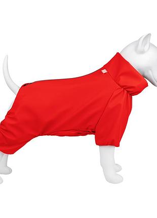 Дождевик для собак waudog clothes, водонепроницаемый, xs30, в 43-45 см, с 27-30 см, красный