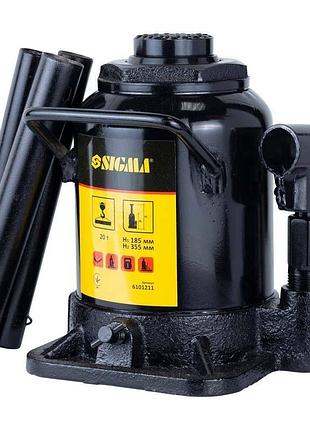 Домкрат гідравлічний пляшковий низькопрофільний 20 т h 185-355 мм sigma (6101211)