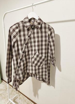 Асимметричная рубашка в клетку