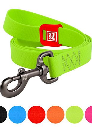 Повідець для собак водостійкий waudog waterproof, s, ш 15 мм, д 500 cм, салатовий