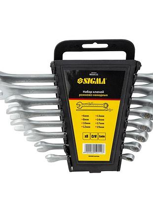 Ключи рожково-накидные 8шт 6-19мм crv satine sigma (6010111)