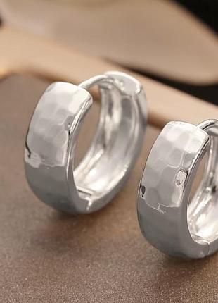 Сережки конго срібло фактурні