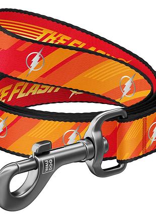 Поводок для собак нейлоновый waudog nylon, светоотражающий, рисунок "флеш лого", l-xxl, ш 25 мм, дл 122 см