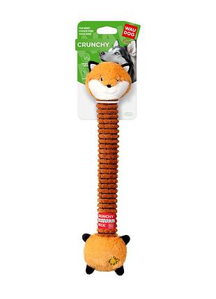 Игрушка для собак waudog fun crunchy лиса, хлопок, полиэстер, пластик, поролон, 37 см