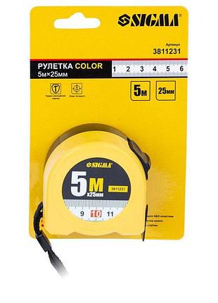 Рулетка color 5м×25мм sigma (3811231) 2