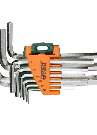 Ключи шестигранные 9шт 1.5-10мм crv (короткие) grad (4022075)