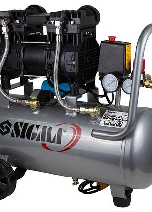 Компрессор двухцилиндровый безмасляный 1.5квт 209л/мин 8бар 30л sigma (7042541)