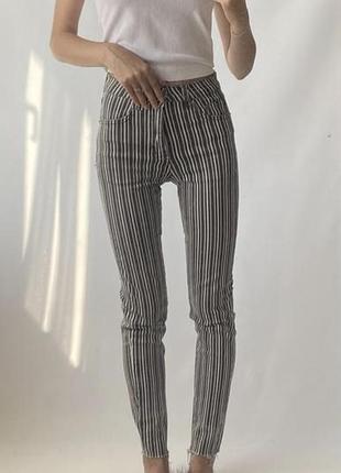 Джинси pull&bear брюки в смужку штани базові
