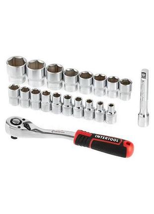 Набор инструмента на планке intertool 1/2" x 20 ед. storm (et-8016) 2