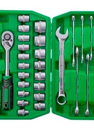 Набор инструмента intertool 1/2" 38 ед. зеленый (et-6038sp) 4