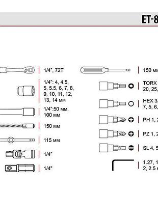 Набор инструмента intertool 1/4" 46 ед. storm (et-8046) 4