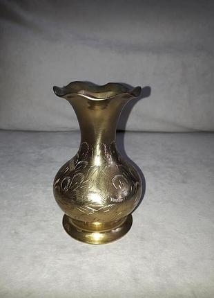 Латунна ваза, чеканка, вінтаж, франція