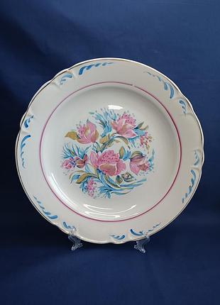 8 вінтажна фарфорова таріль «баранівка» (срср), ручний розпис