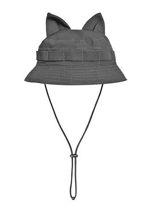 Панама с ушками серая