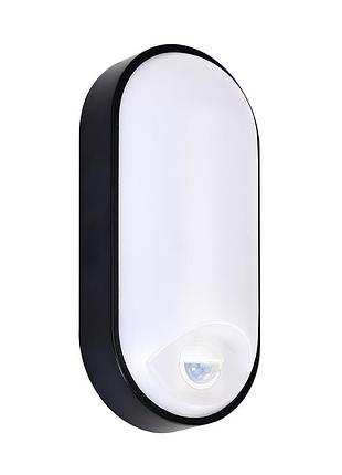 Светодиодный cветильник влагозащищенный palermo-15 3cct 15w черный с датчиком движения