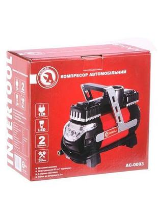 Компрессор автомобильный intertool 7бар x 40л/мин двухцилиндровый (ac-0003) 4
