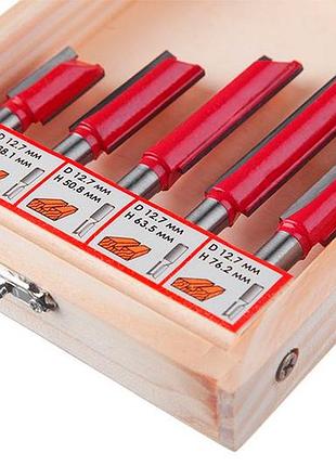 Набор фрез пазовых прямых intertool 5 шт. (ht-0075) 4