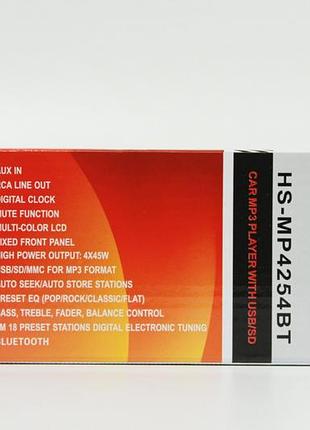 Автомагнітола hs mp-4254 bt 2 usb iso 2