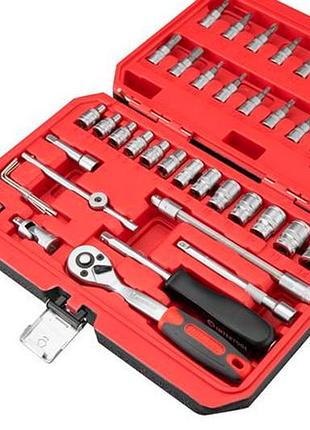 Набір інструменту intertool 1/4" x 48од red (et-9048) 9