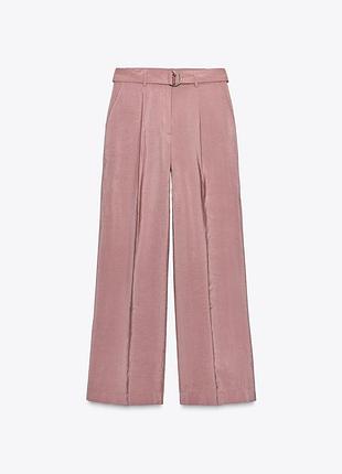 Zara брючний костюм штани та сорочка пудровий рожевий лавандовий 7
