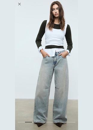 Джинси wide leg 40-42р stradivarius