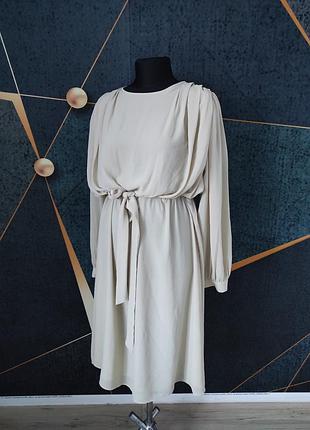 Плаття бежеве шифон