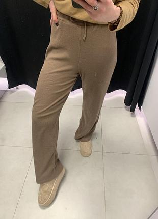 Штаны ангора в рубчик м-л размер шоколад